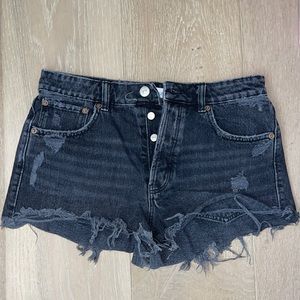 Zara black jean shorts